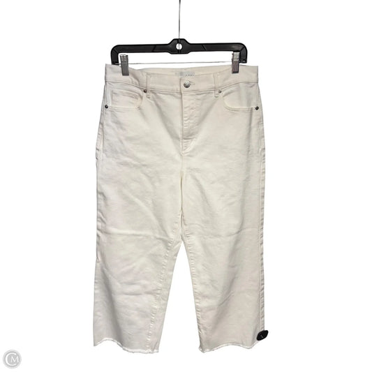 Jeans Wide Leg By Loft In White Denim, Size: 10