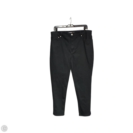 Jeans Straight By Lauren By Ralph Lauren In Black, Size: 16