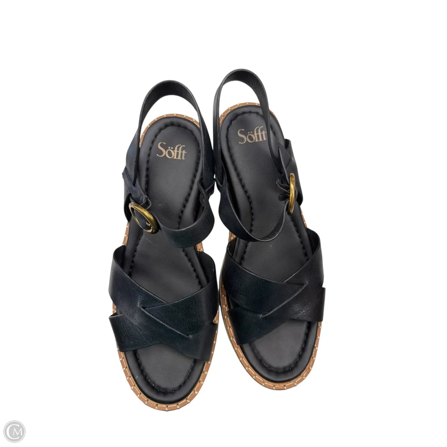 Sandals Heels Wedge By Sofft In Black, Size: 10