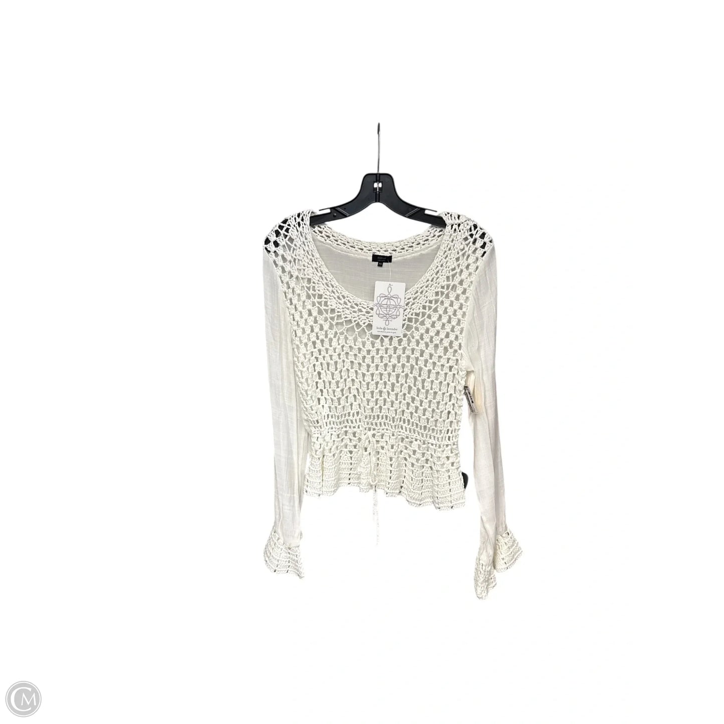 Top Long Sleeve By Debut In White, Size: M