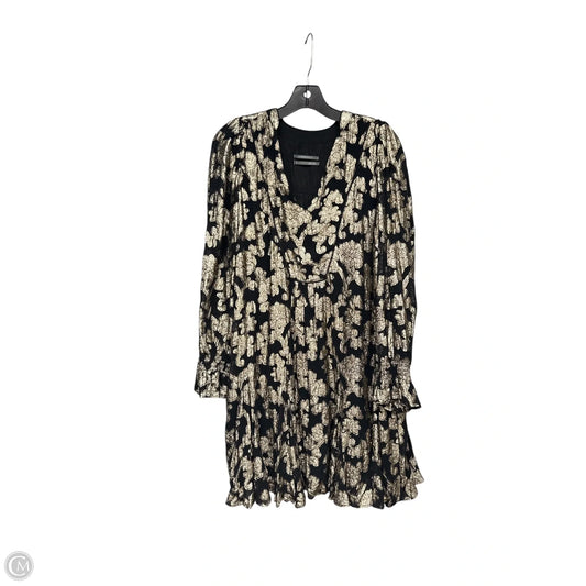 Dress Party Midi By Anthropologie In Black & Gold, Size: M