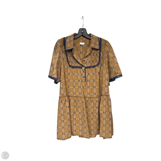 Dress Casual Midi By Pilcro In Blue & Brown, Size: S