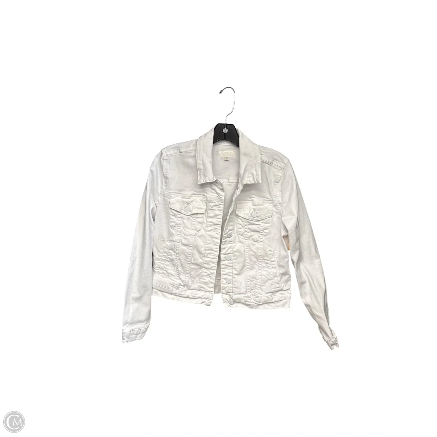 Jacket Denim By Kut In White Denim, Size: S