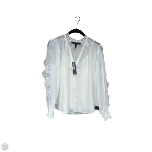 Blouse Long Sleeve By White House Black Market In White, Size: Xs