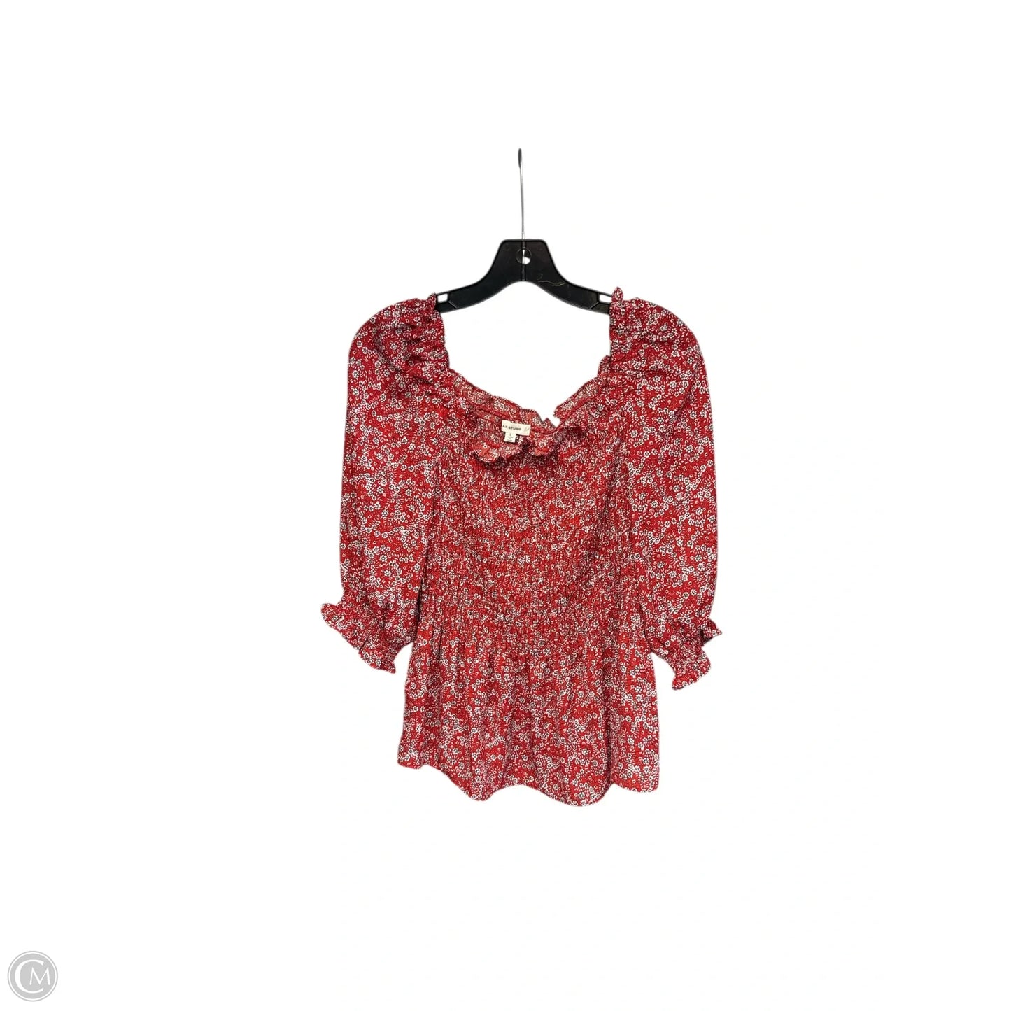 Top Short Sleeve By Max Studio In Red, Size: L