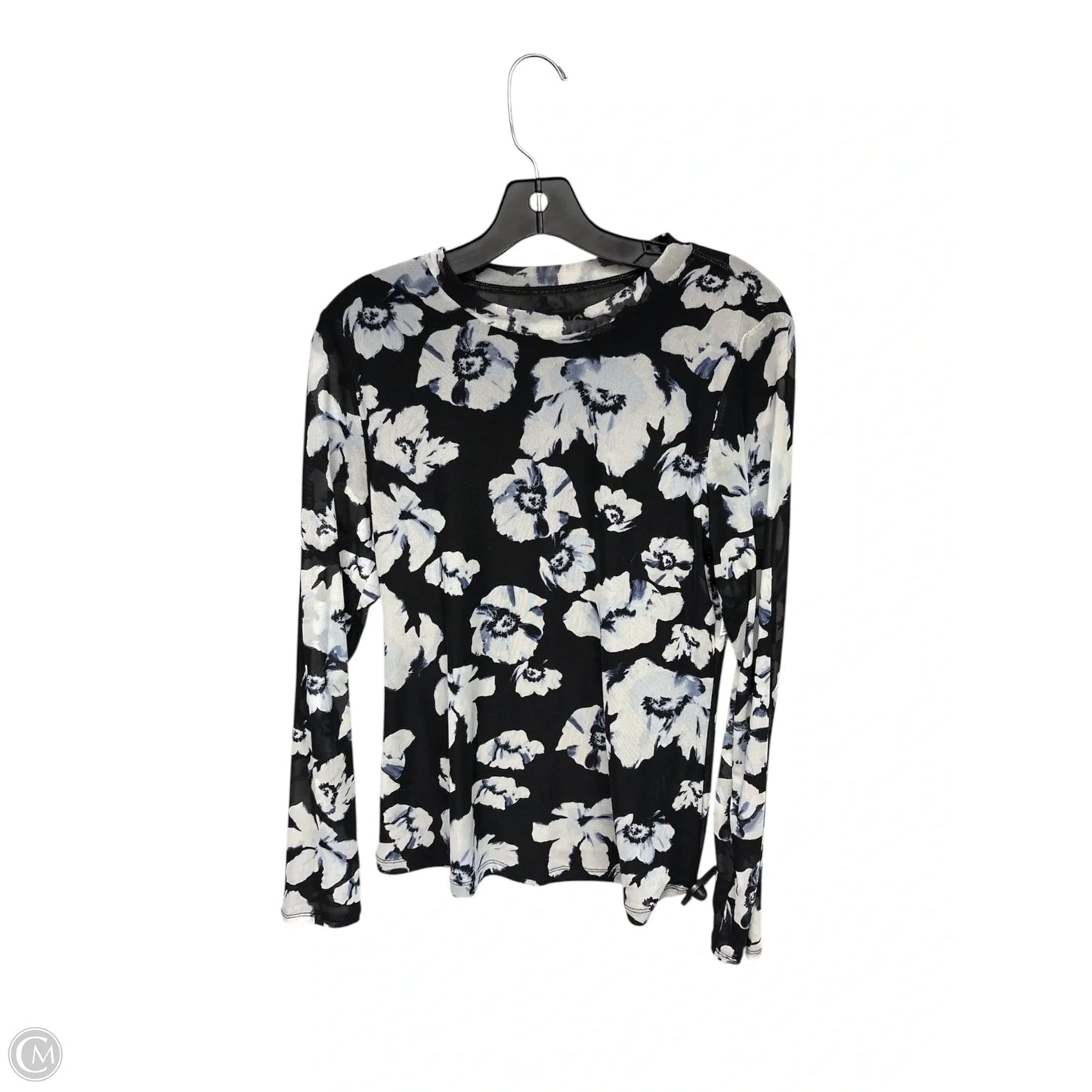 Top Long Sleeve By Inc In Blue & White, Size: M
