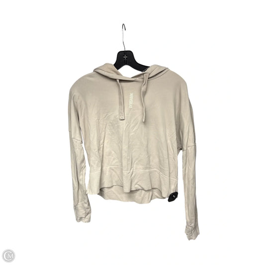 Athletic Top Long Sleeve Hoodie By Gym Shark In Beige, Size: Xs