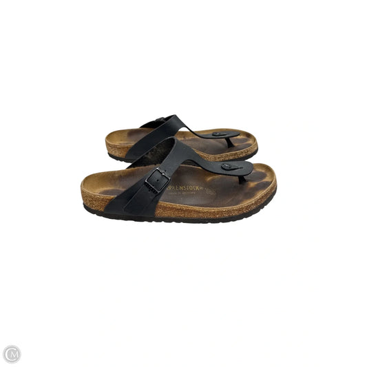 Sandals Flats By Birkenstock In Black, Size: 9