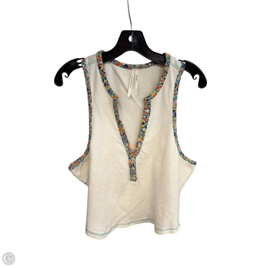 Top Sleeveless By Anthropologie In Blue & Cream, Size: L