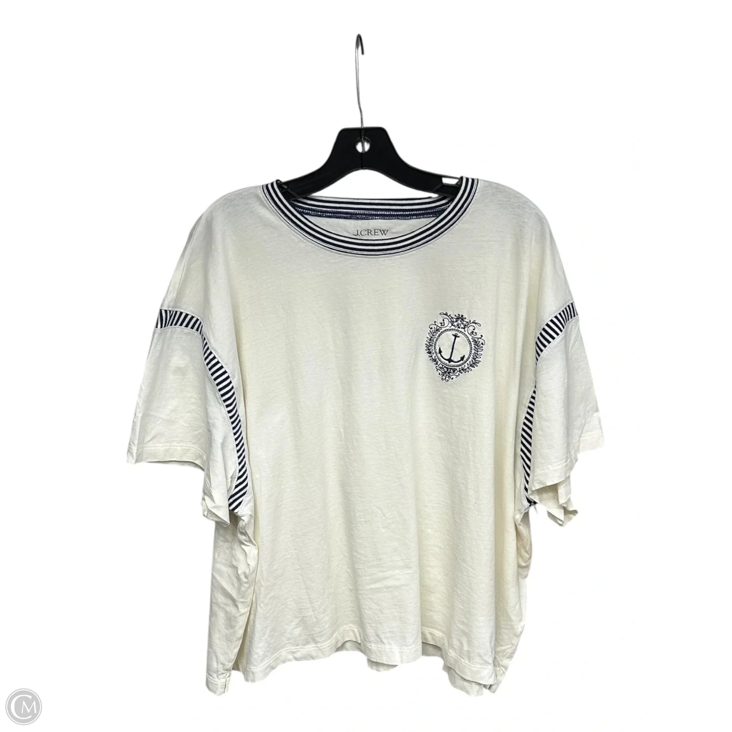 Top Short Sleeve By J. Crew In Blue & White, Size: 2x