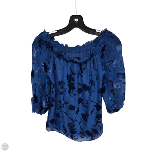Top 3/4 Sleeve By White House Black Market In Blue, Size: Xxs