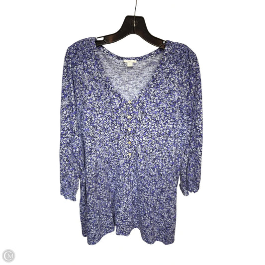 Tunic 3/4 Sleeve By J. Jill In Blue, Size: M