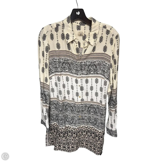 Tunic Long Sleeve By Chicos In Black & Cream, Size: S