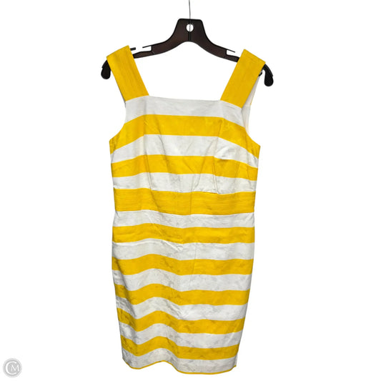 Dress Casual Midi By Ann Taylor In White & Yellow, Size: 6
