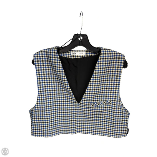 Top Sleeveless By Zara In Checkered Pattern, Size: L
