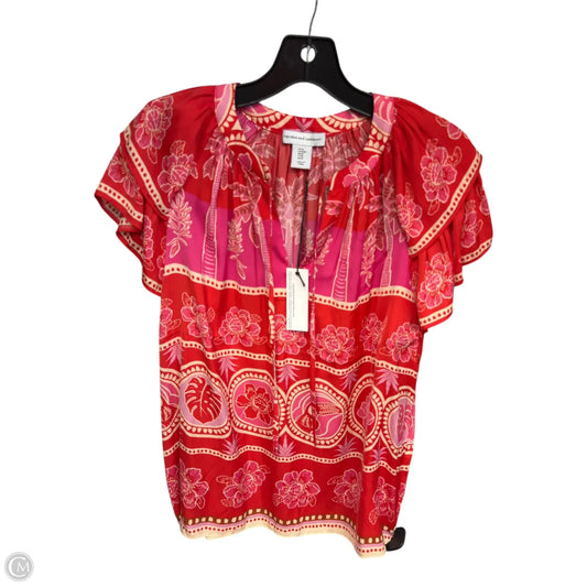 Top Short Sleeve By Cupcakes And Cashmere In Pink & Red, Size: M