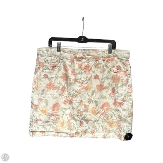 Skort By Clothes Mentor In Orange & Yellow, Size: 16