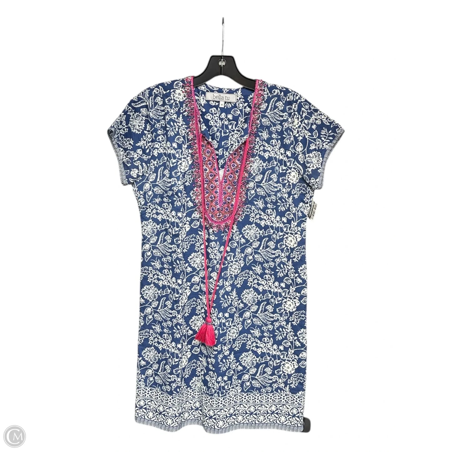 Dress Casual Midi By Cmb In Blue & Pink, Size: M