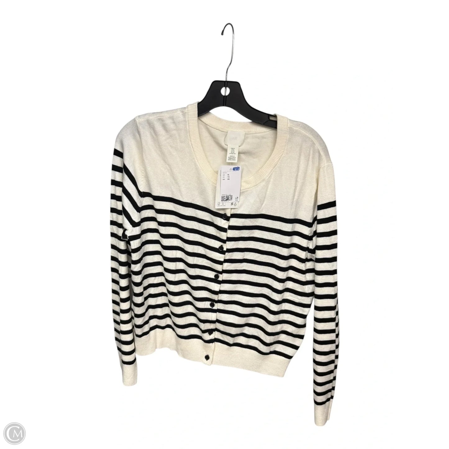 Cardigan By H&m In Striped Pattern, Size: Xl