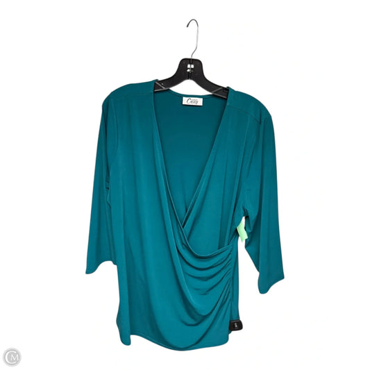 Top 3/4 Sleeve By Catherines In Teal, Size: Xl
