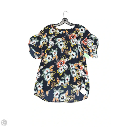Top Short Sleeve By Loft In Blue & Orange, Size: S