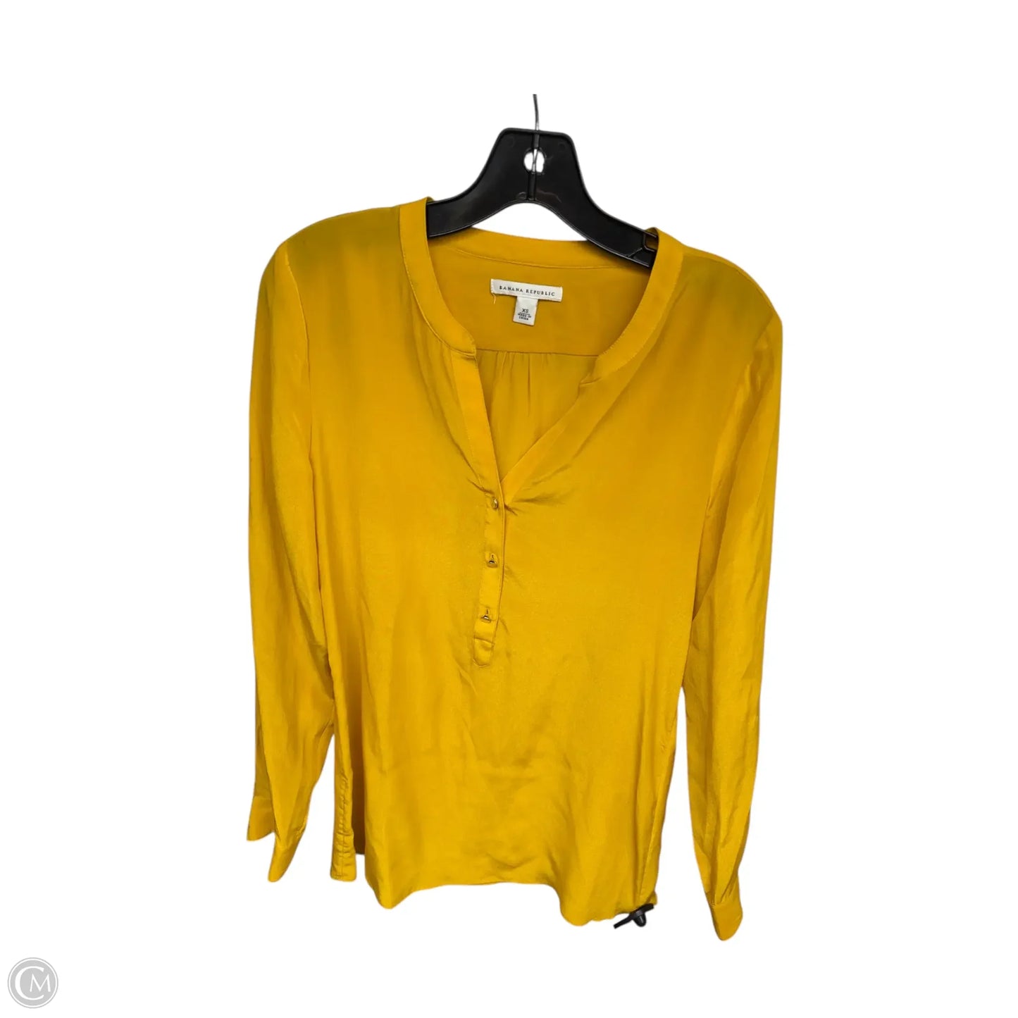 Blouse Long Sleeve By Banana Republic In Yellow, Size: Xs