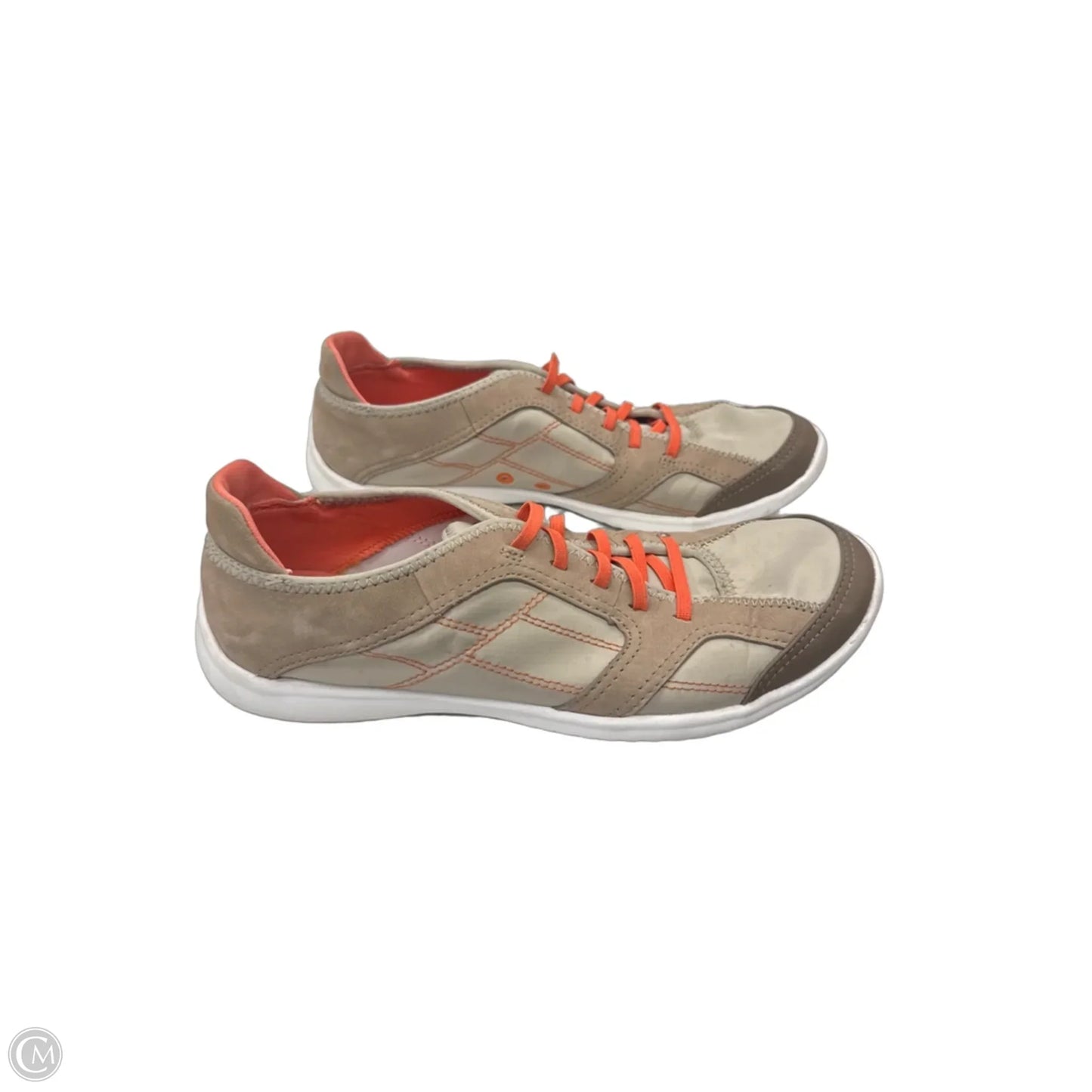 Shoes Flats By Clarks In Orange & Tan, Size: 8