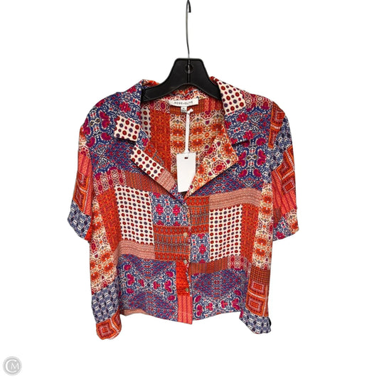 Top Short Sleeve By Rose And Olive In Blue & Orange, Size: Xl