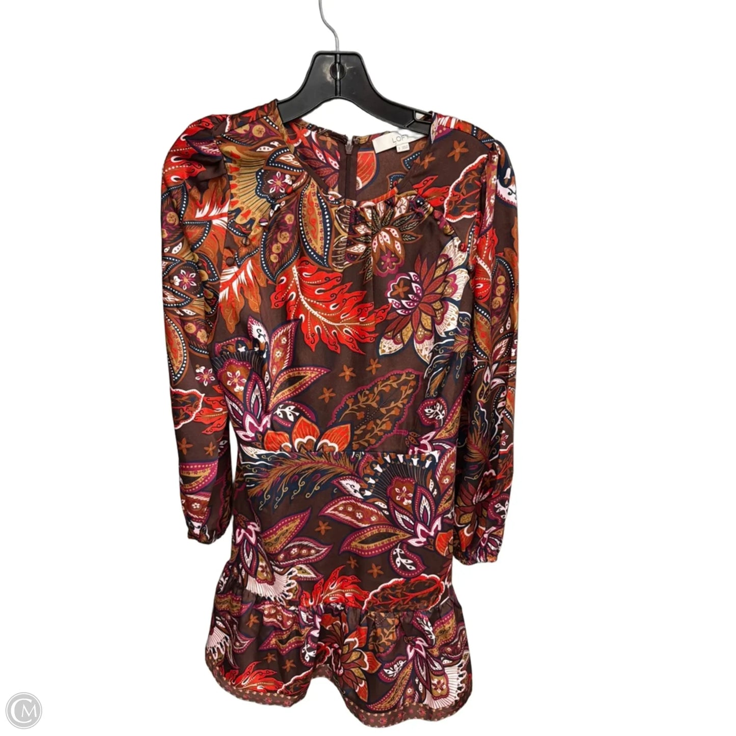 Dress Work By Loft In Orange & Purple, Size: 8