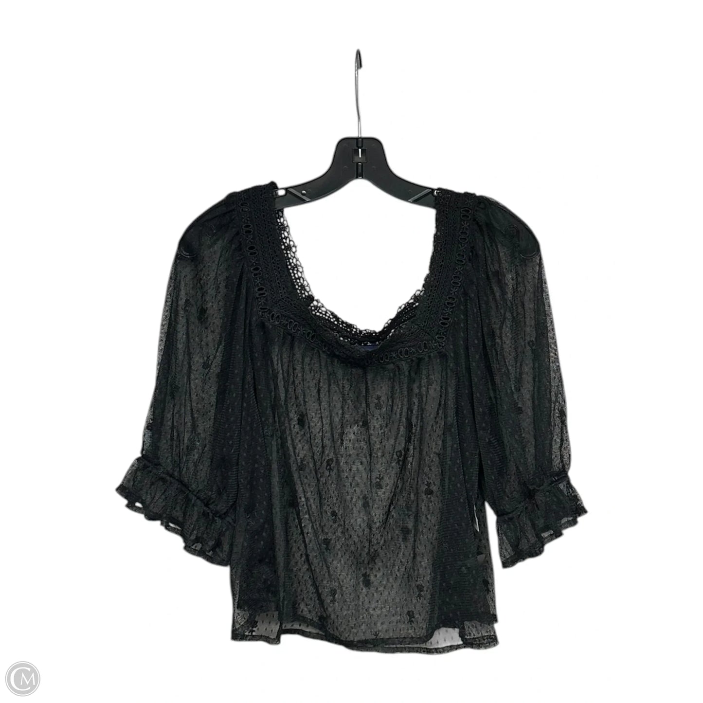 Top Short Sleeve By Gap In Black, Size: L