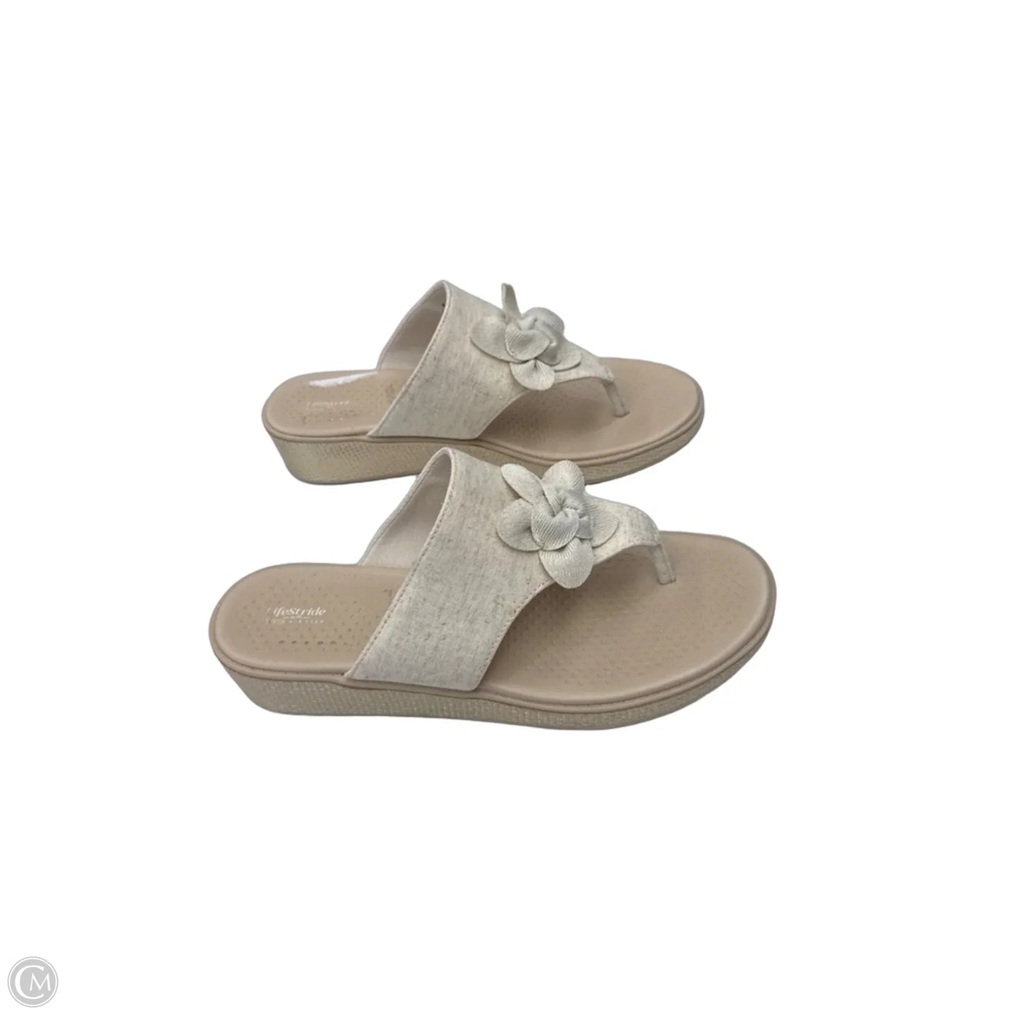Sandals Heels Wedge By Life Stride In Tan, Size: 9