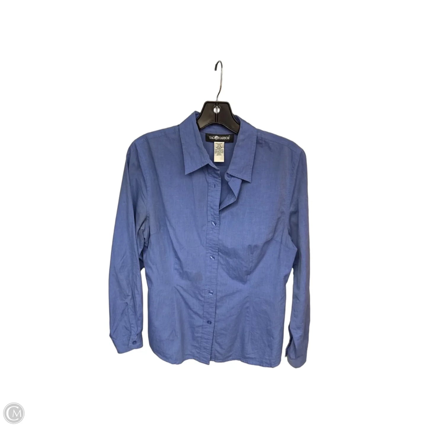 Top Long Sleeve By Sag Harbor In Blue, Size: 10
