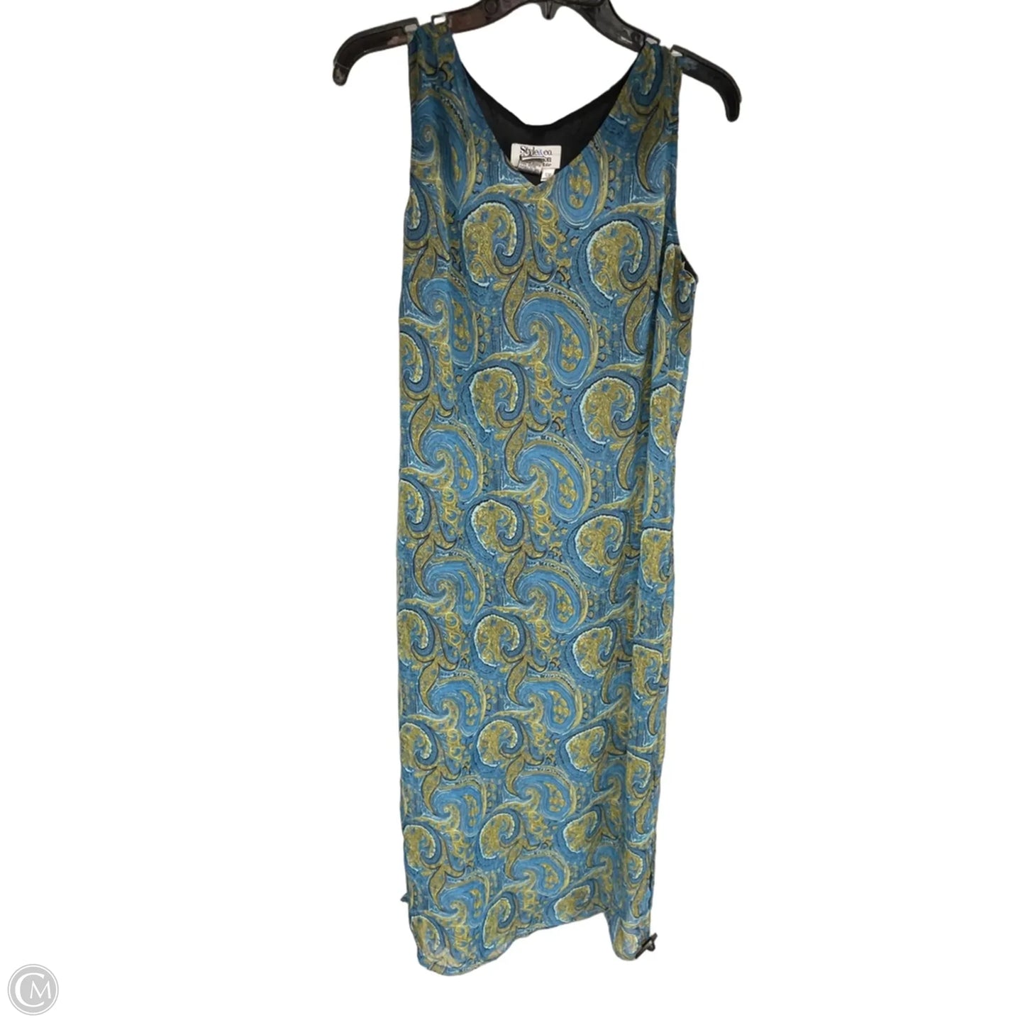 Dress Casual Maxi By Style And Company In Blue & Green, Size: 12p