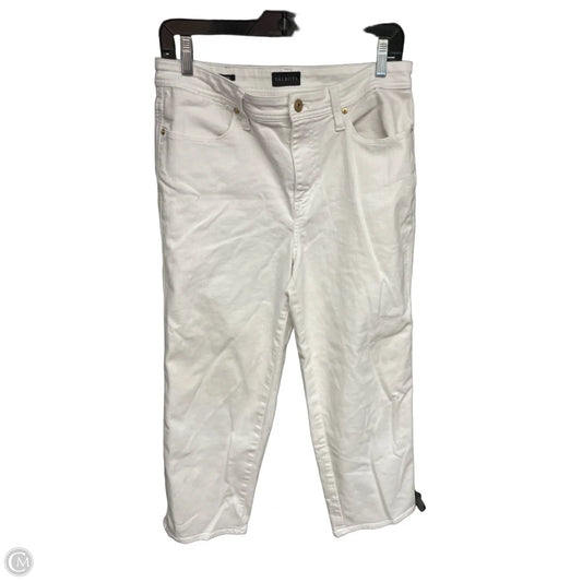Jeans Cropped By Talbots In White Denim, Size: 8