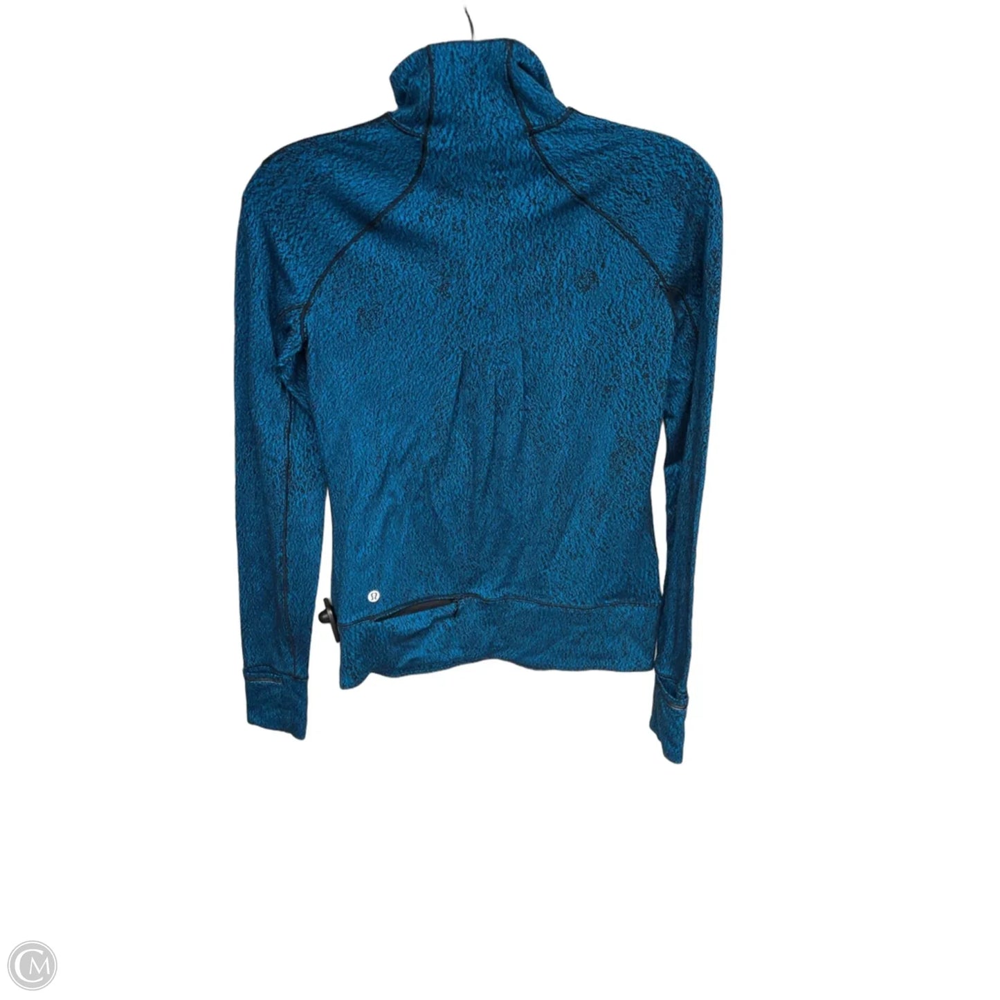 Athletic Top Long Sleeve Collar By Lululemon In Blue, Size: 4