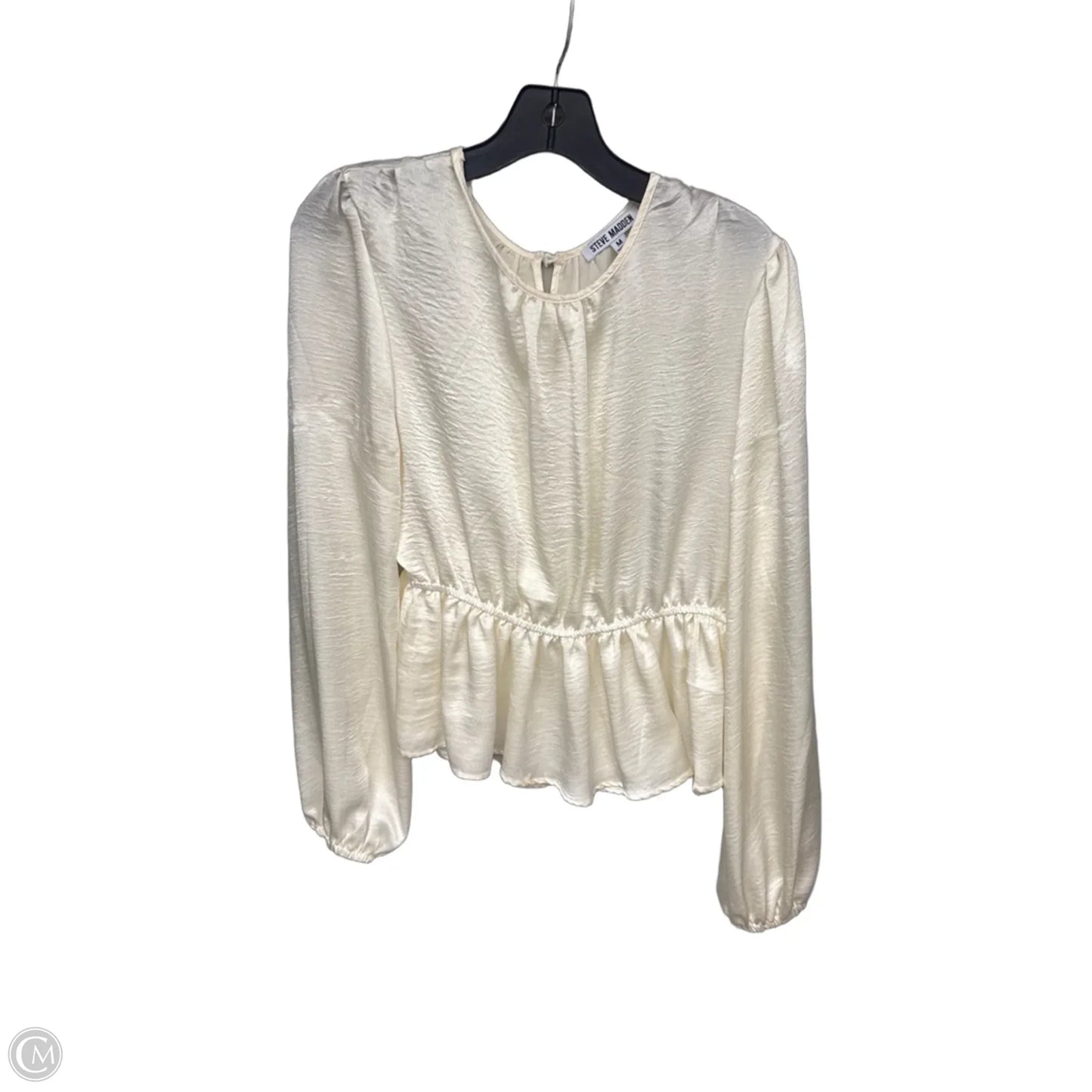 Blouse Long Sleeve By Steve Madden In Cream, Size: M