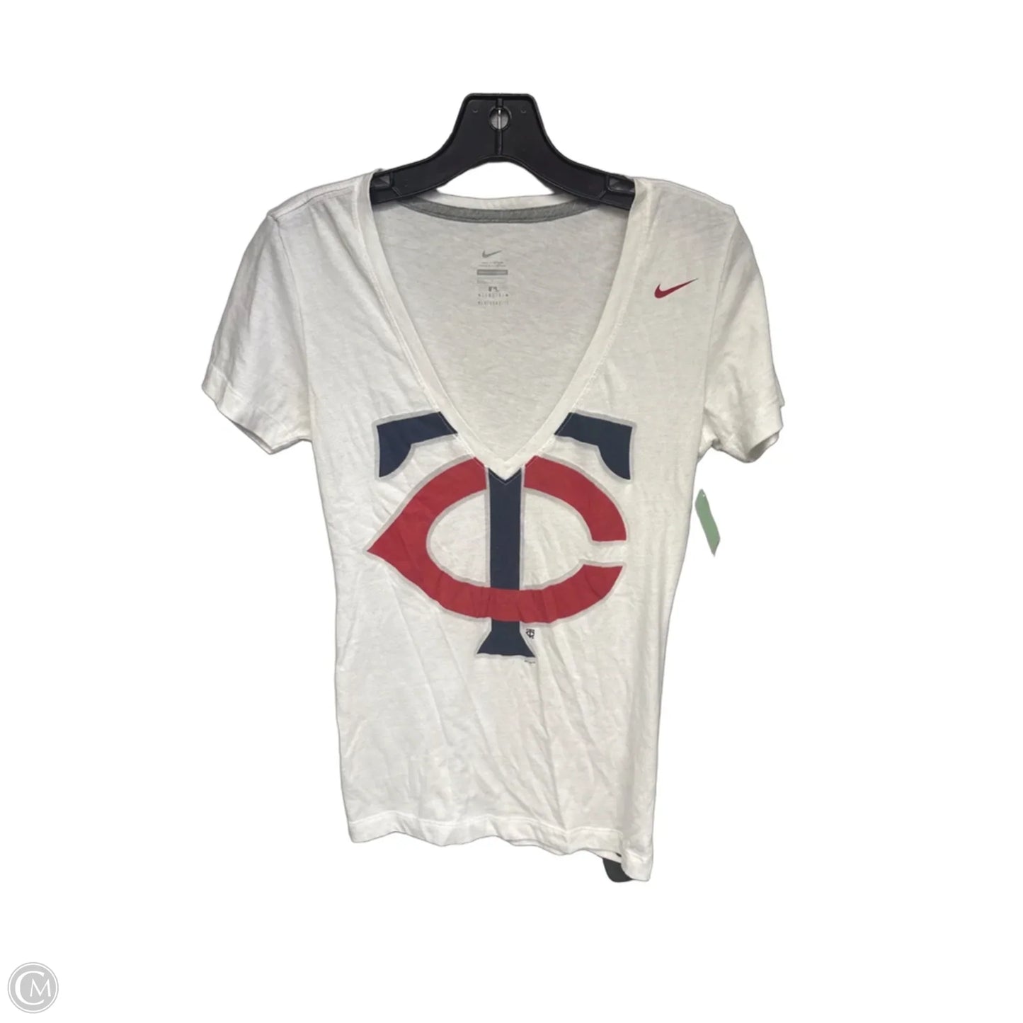 Athletic Top Short Sleeve By Nike Apparel In Blue Red & White, Size: S