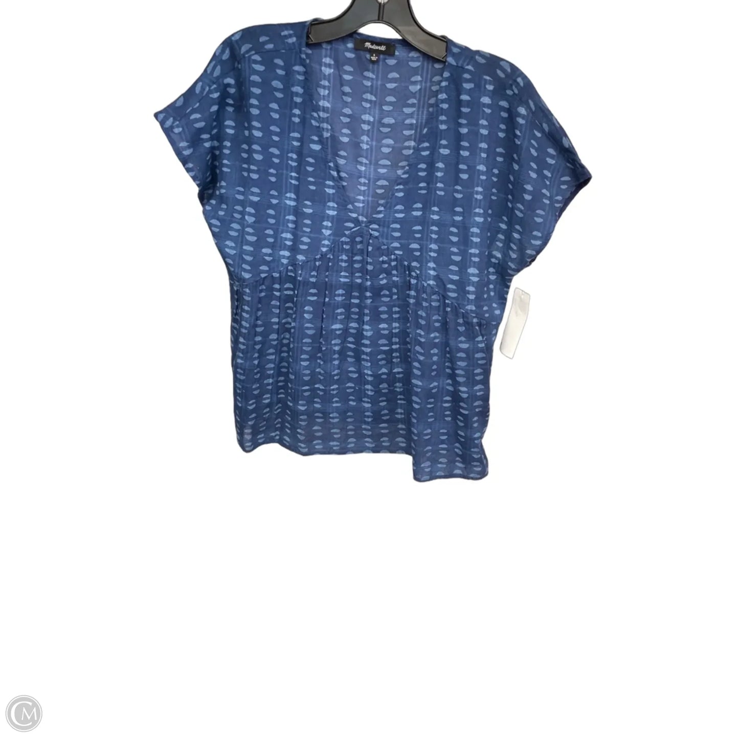 Top Short Sleeve By Madewell In Blue, Size: S