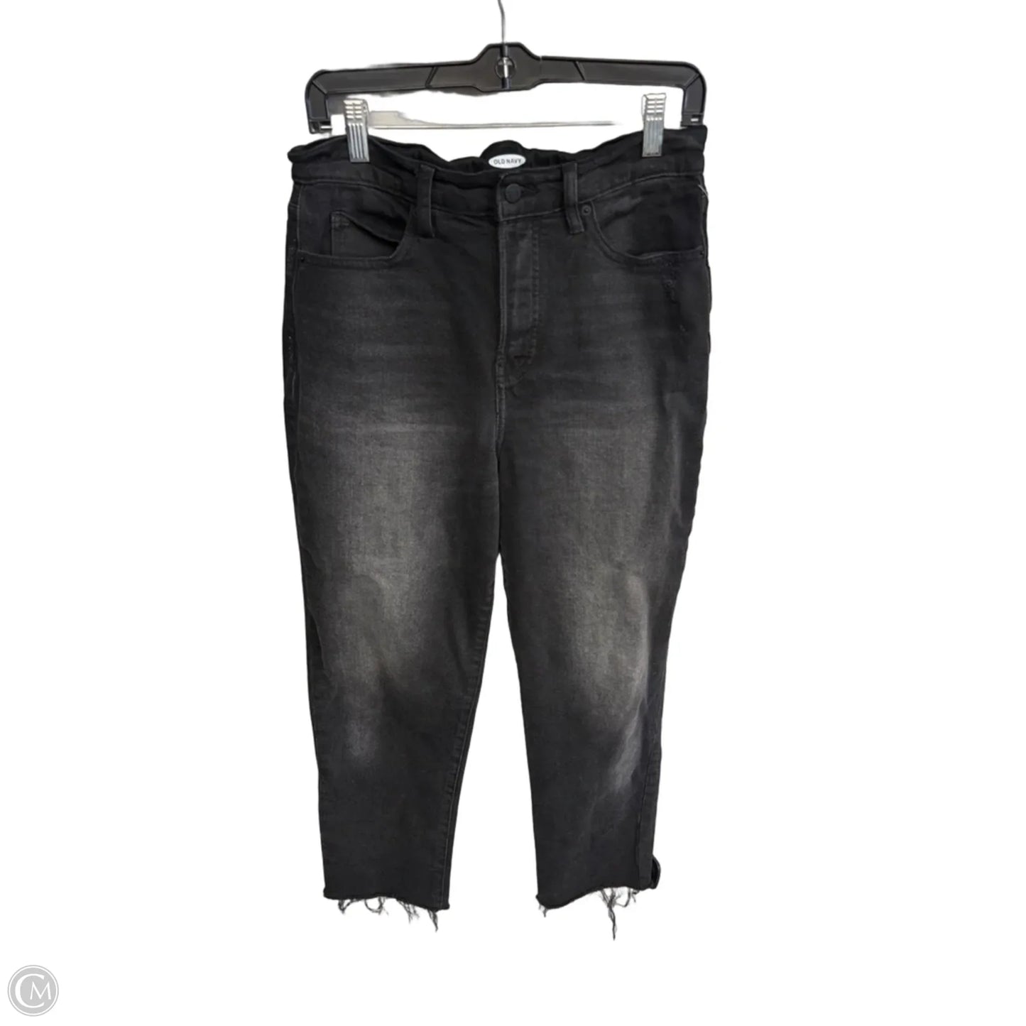 Jeans Straight By Old Navy In Black Denim, Size: 8