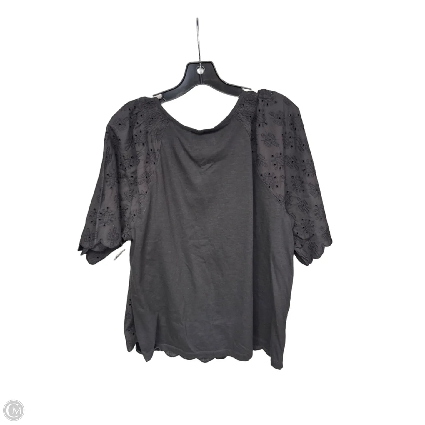 Top Short Sleeve By Logo In Grey, Size: L