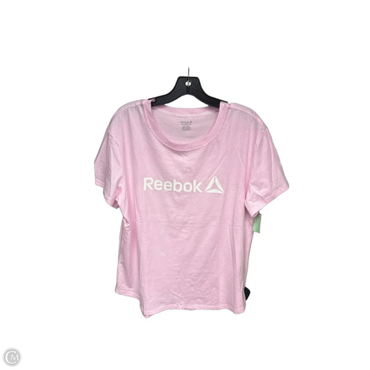 Athletic Top Short Sleeve By Reebok In Pink, Size: Xl