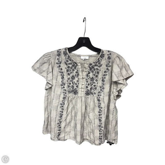 Top Short Sleeve By J. Jill In Blue & Cream, Size: S