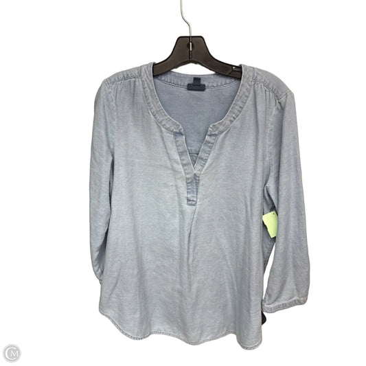 Blouse 3/4 Sleeve By J. Jill In Blue Denim, Size: M