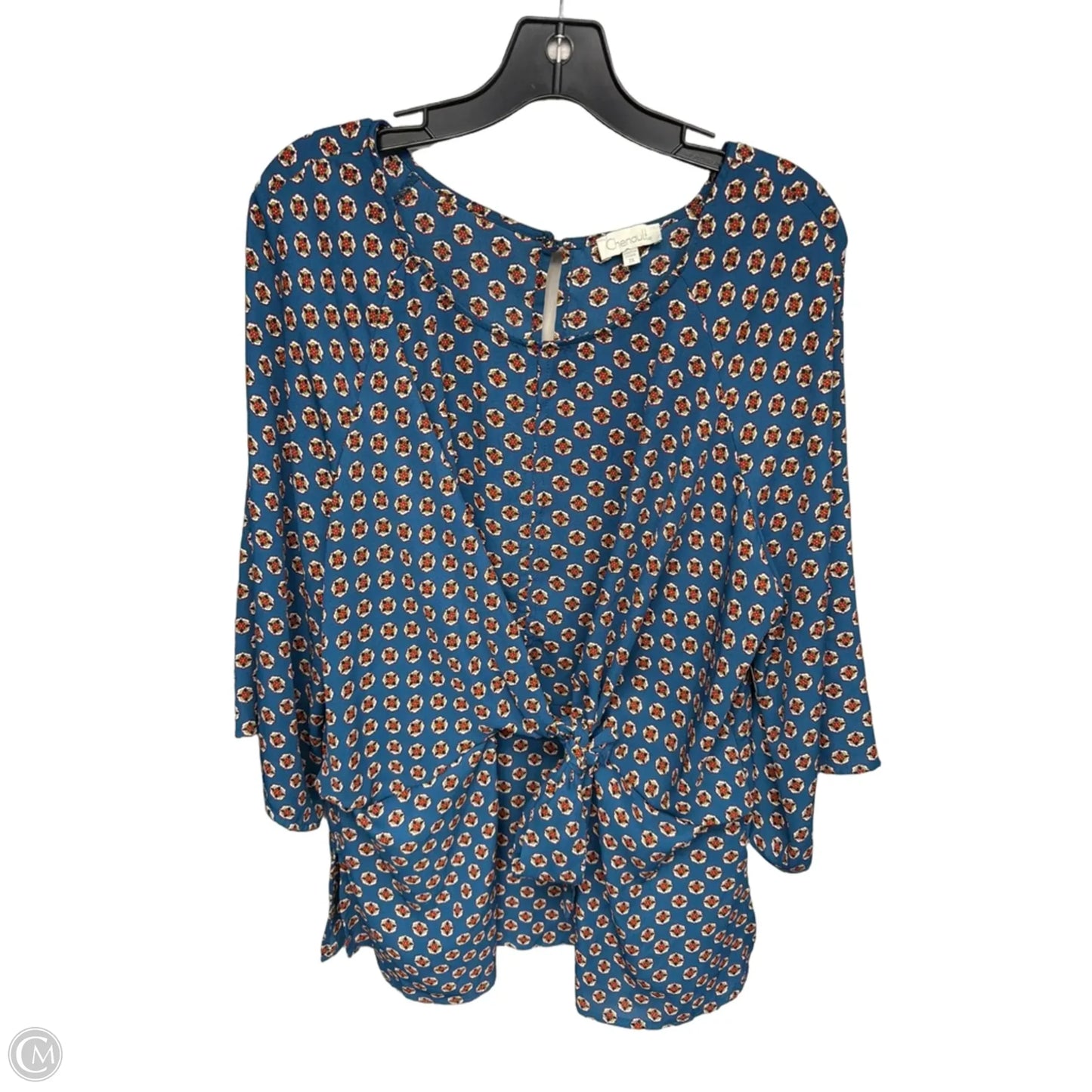 Top Long Sleeve By Chenault In Blue & Red, Size: 2x