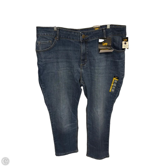 Jeans Straight By Lee In Blue Denim, Size: 20