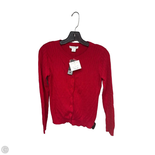 Cardigan By Liz Claiborne In Red, Size: S