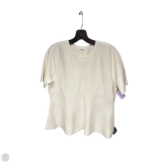 Top Short Sleeve By Nordstrom In Cream, Size: Xl