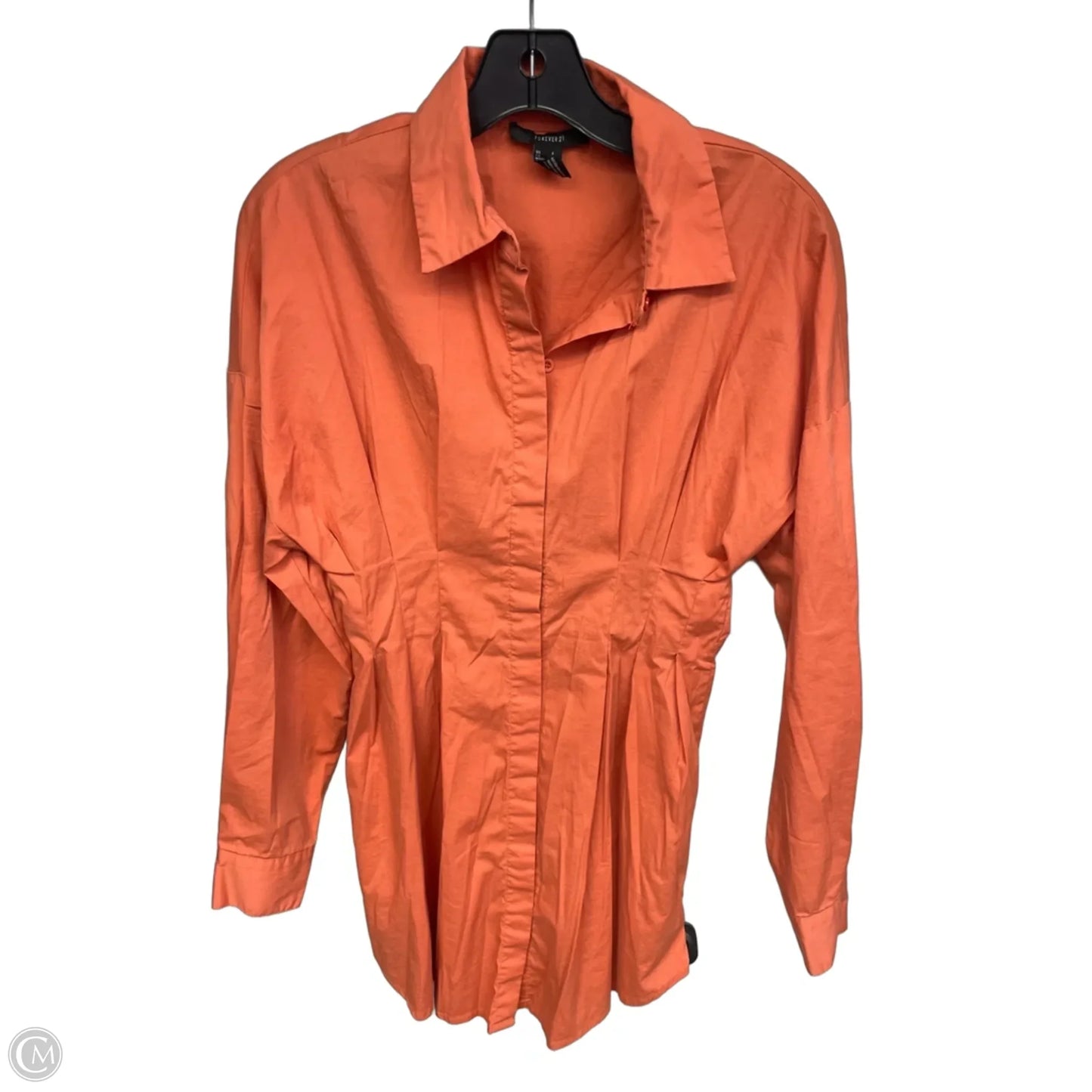 Tunic Long Sleeve By Forever 21 In Orange, Size: S