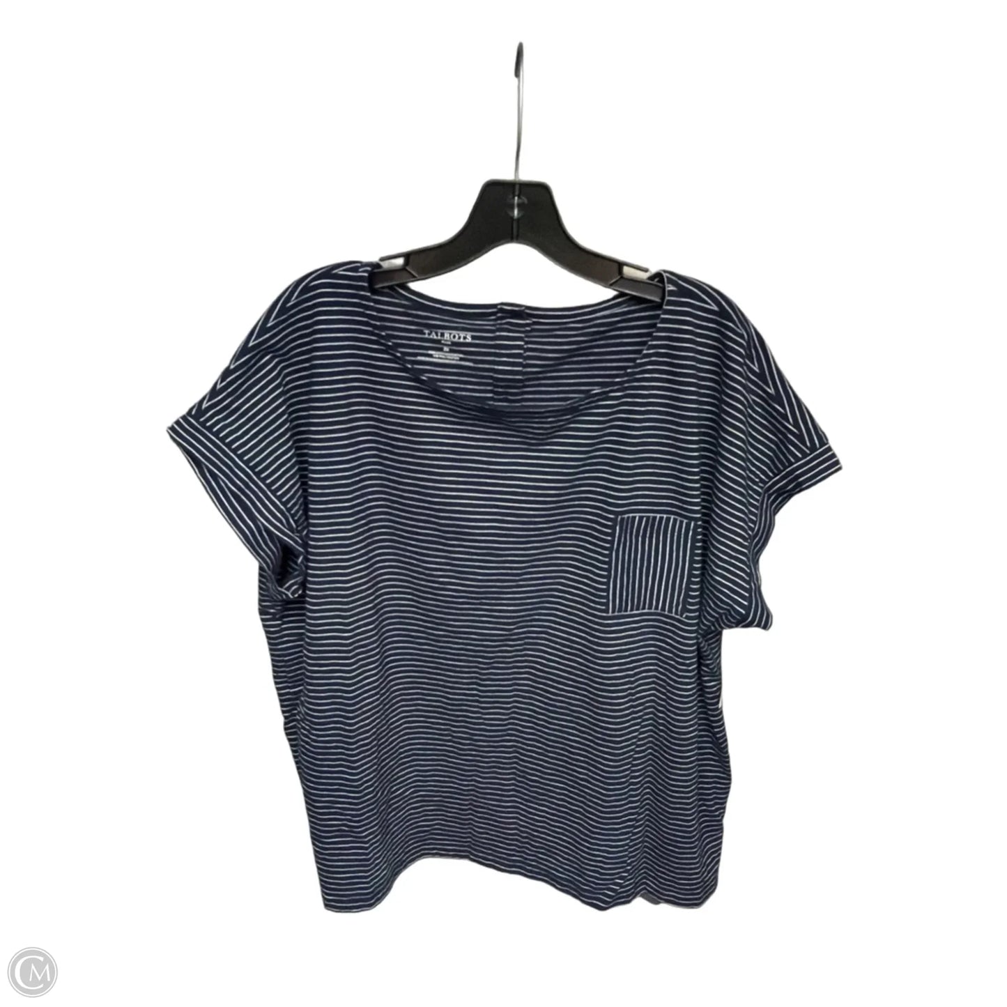 Top Short Sleeve By Talbots In Striped Pattern, Size: 3x