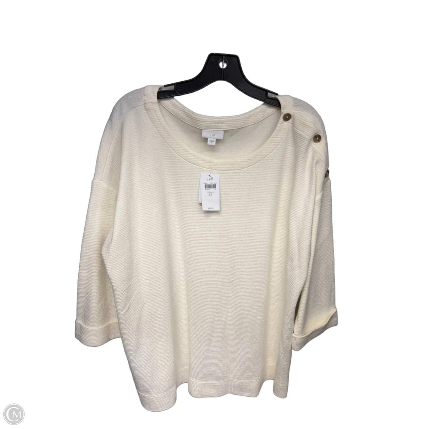 Top 3/4 Sleeve By J. Jill In Cream, Size: 2x